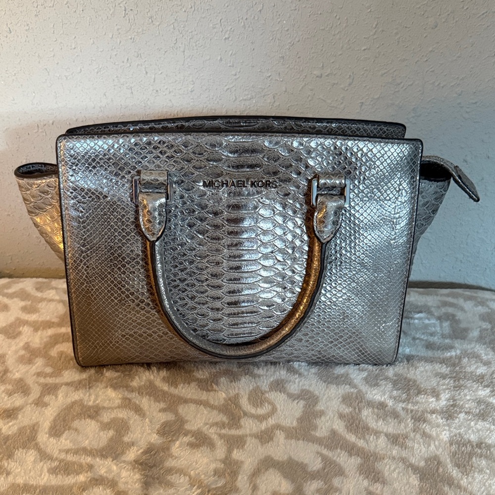 Michael Kors Metallic Silver Satchel